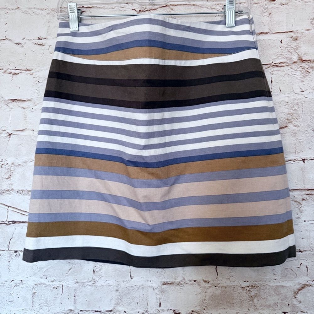 Loft petites striped linen cotton short shirt